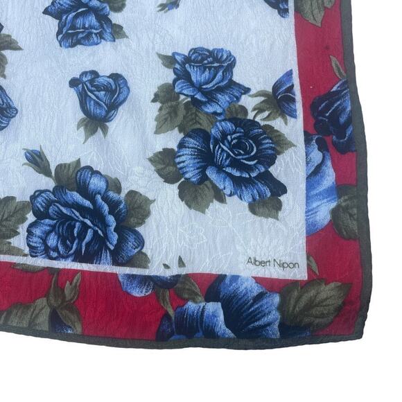 Albert Nipon Vintage 100% Silk Floral Scarf - Picture 5 of 13